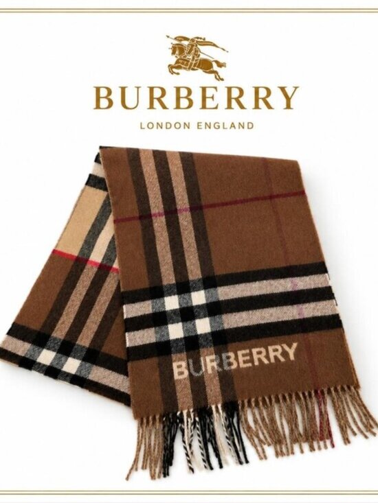Burberry Accessories - NWT Authentic Burberry Brown Vintage Check Logo Scarf Wool